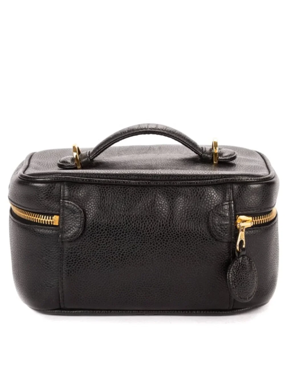 Chanel CC Logo Vanity Bag Black Caviar Leather